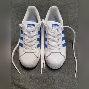 Adidas Originals Superstar - Cloud White / Royal Blue - Size US 4.5 For Kids